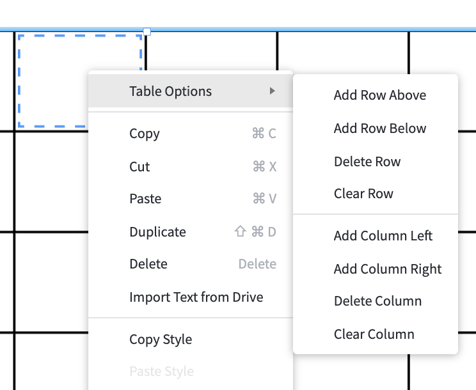 Edit and format tables